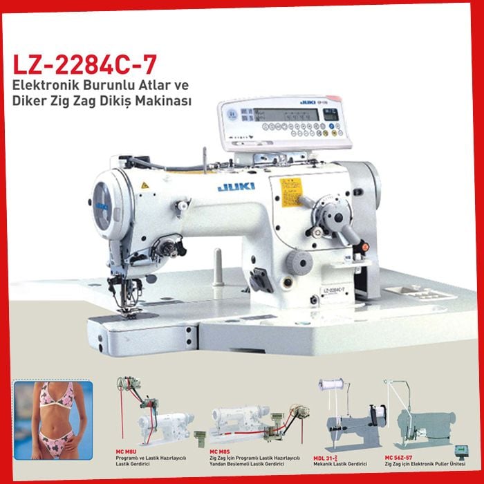 Lz-2284C-7 Juki Burunlu Elektronik Diker Ve Atlar Zig Zag