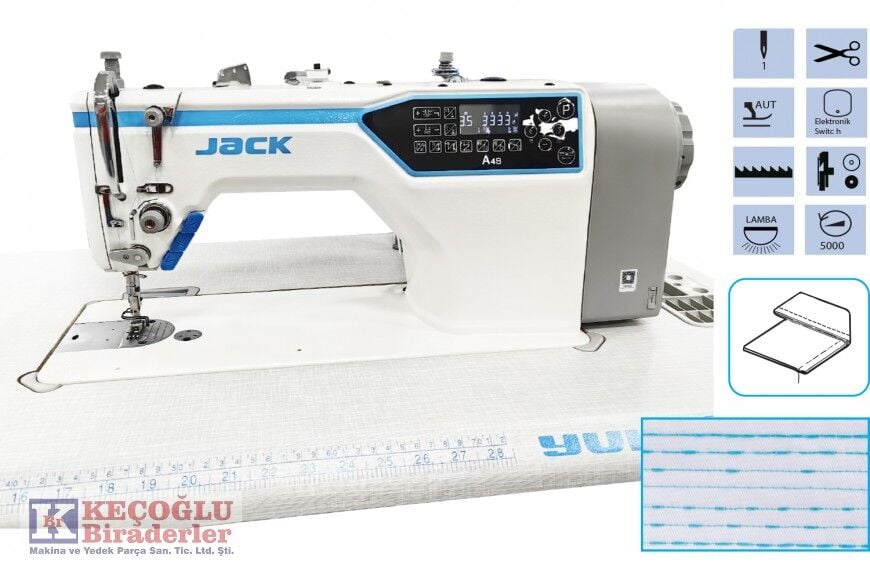 JACK A4B-A-C Düz Makine Kısa İplik Kesicili