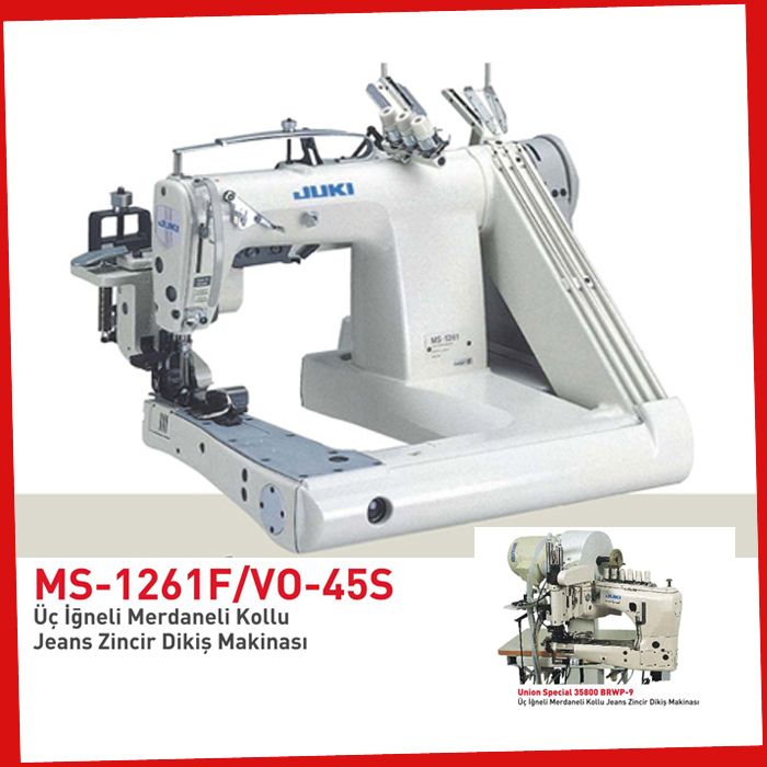 Ms-1261F Juki Üç İğne Kot Kollu Zincir Dikiş Makina