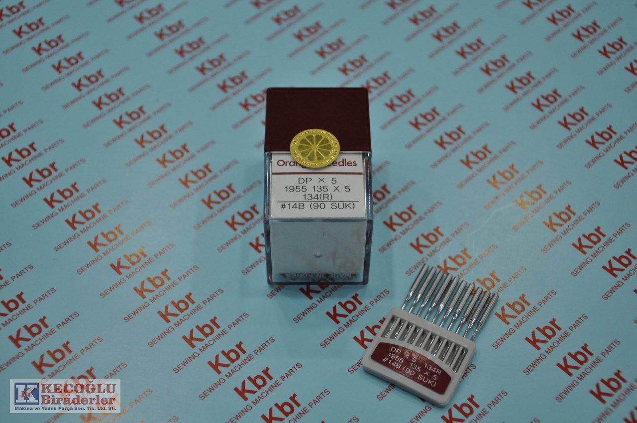 Dpx5 Orange Kalın Dip Düz Ve Çiftiğne  Makine İgnesi 12X80