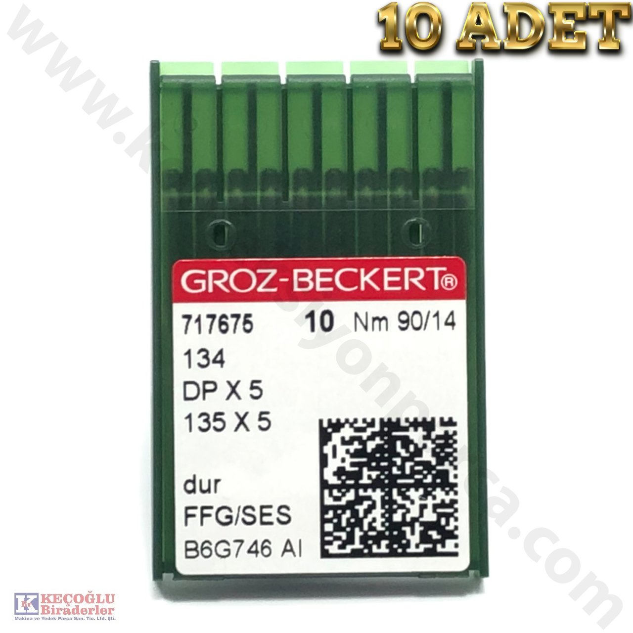 DPX5 Groz Beckert Düz Makine Ve Çift İğne İğnesi (Kalın Dip) 10 Adet - 14/90