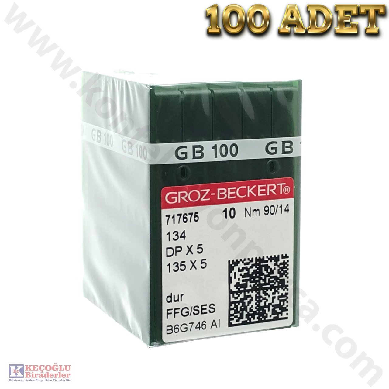 DPX5 Groz Beckert Düz Makine Ve Çift İğne İğnesi (Kalın Dip) 100 Adet - 19/120