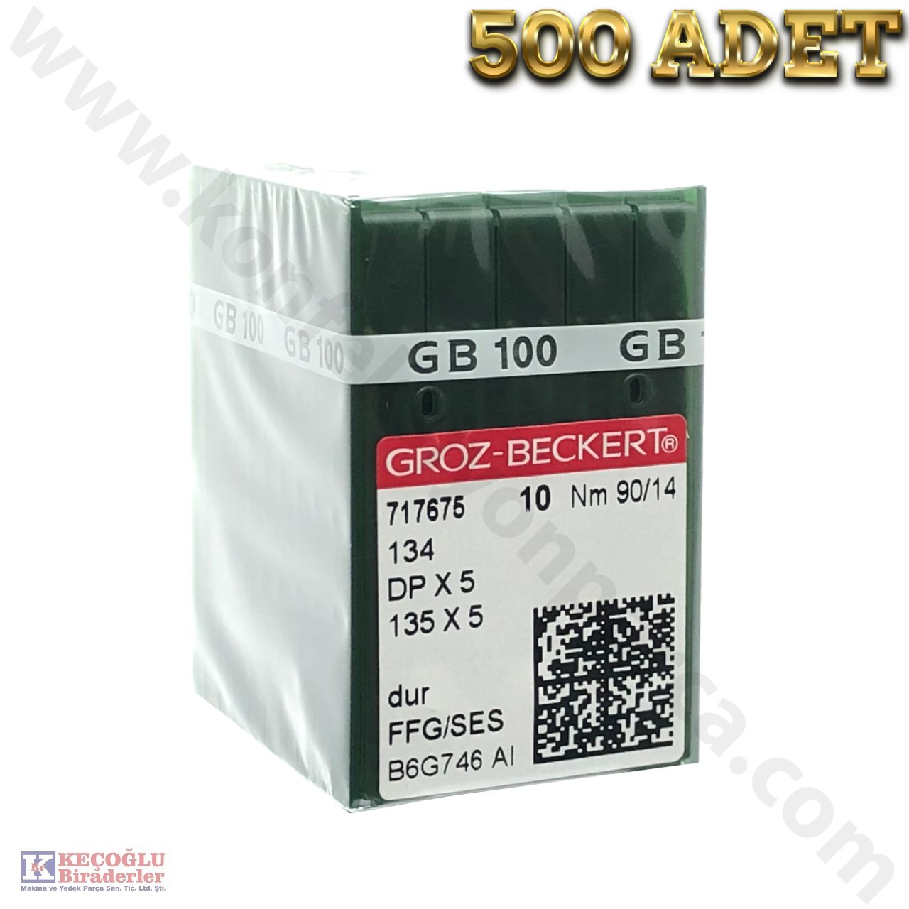DPX5 Groz Beckert Düz Makine Ve Çift İğne İğnesi (Kalın Dip) 500 Adet - 14/90